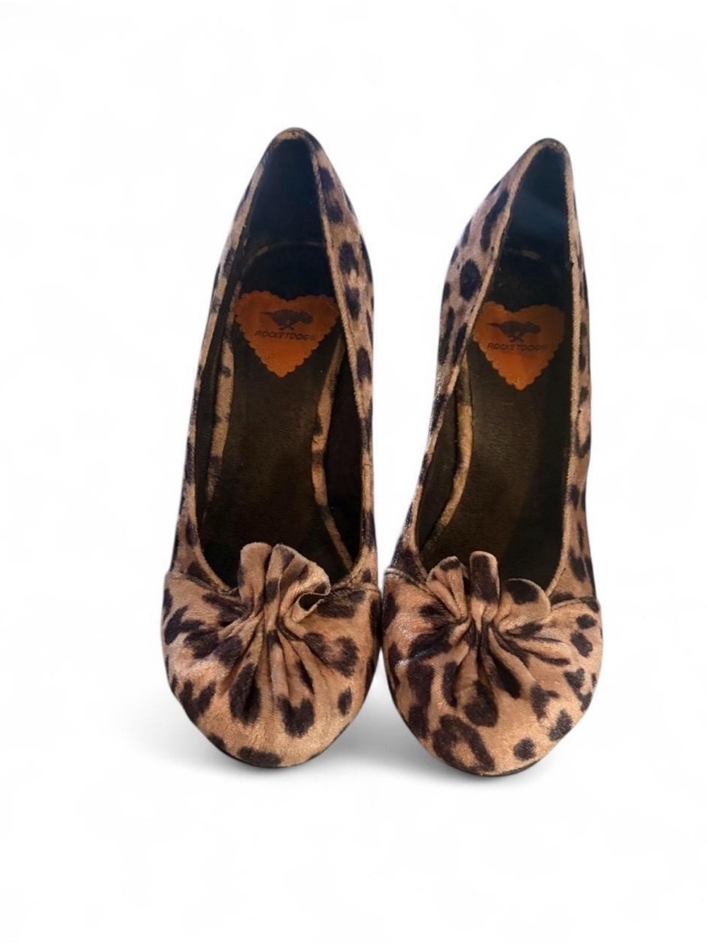 Rocket Dog Leopard Knot-Front Heels - Brown & Black